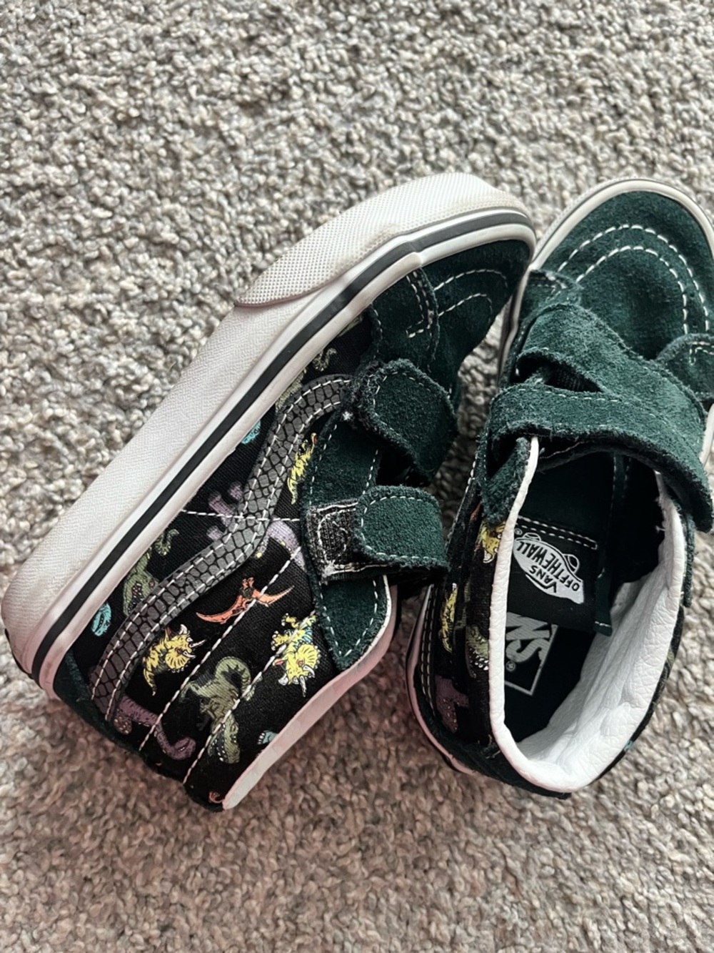Vans Kids Dinosaur Glow In the Dark Old Skool Velcro Sneakers